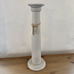 Antik lysestage - Farve Lys gr kalk maling