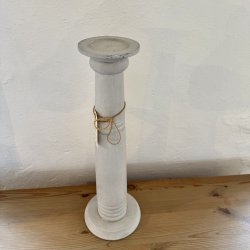 Antik lysestage - Farve Lys gr kalk maling