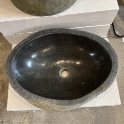 Hndvask flodsten - Sort/Gr/Kobber