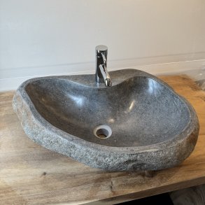 Hndvask flodsten - Gr/Sort