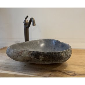 H�ndvask flodsten - Gr�/Sort/Kobber