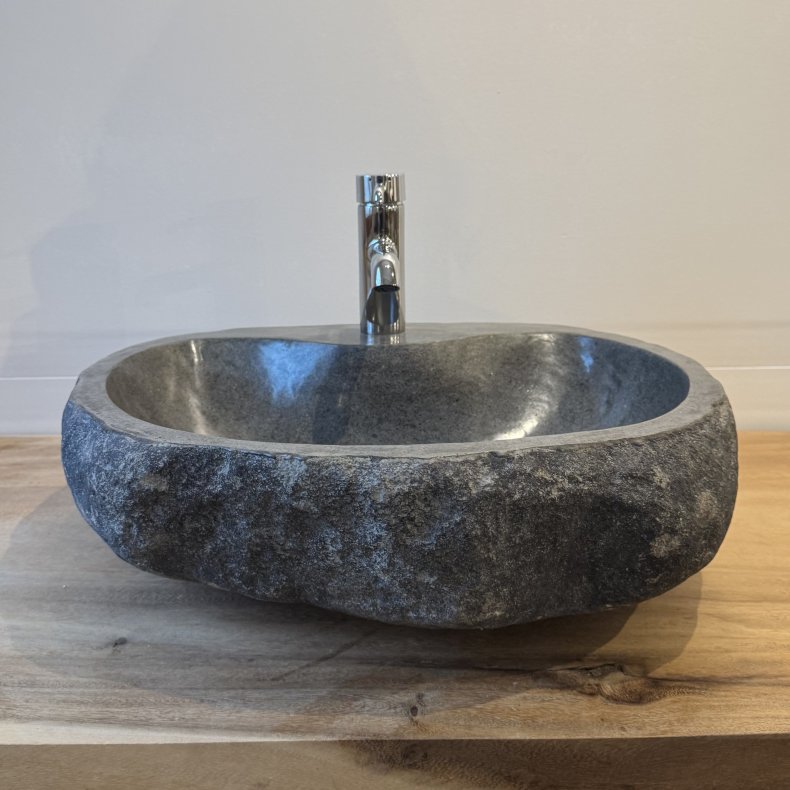 H�ndvask flodsten - Sort/Gr� - NYHED