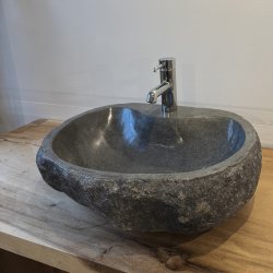 H�ndvask flodsten - Sort/Gr� - NYHED