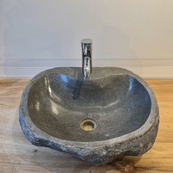 H�ndvask flodsten - Sort/Gr� - NYHED