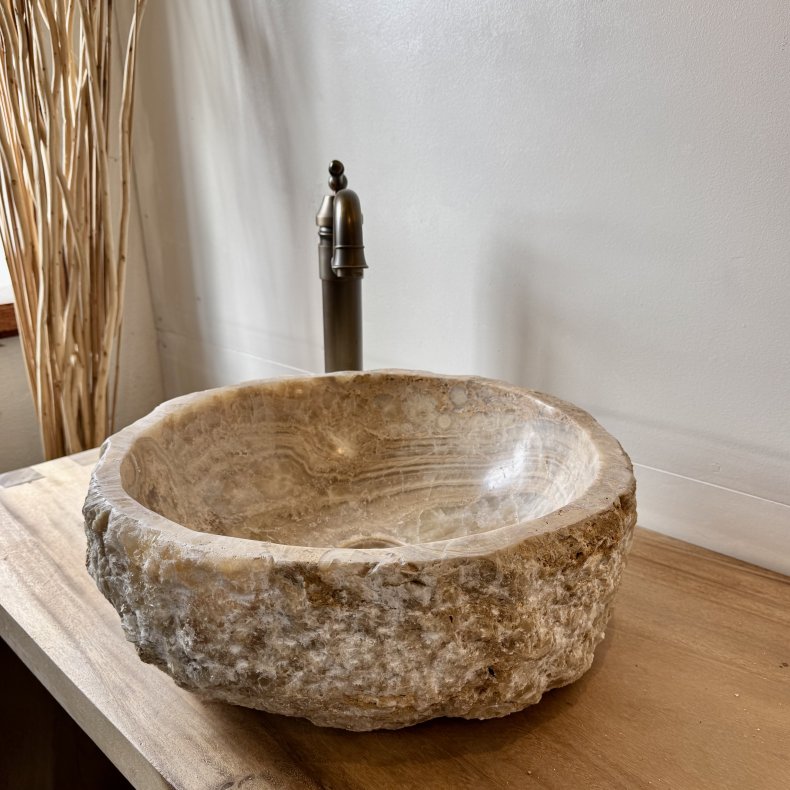 H�NDVASK NATURSTEN ONYX - BACHE/HVID NUANCER