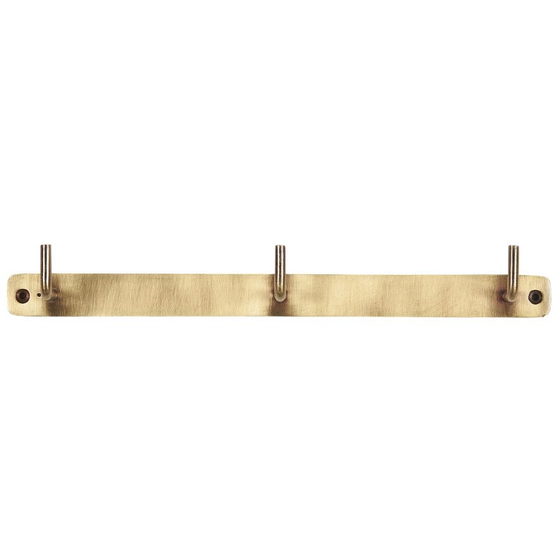 Knagerkke med 3 knager - Antik messing