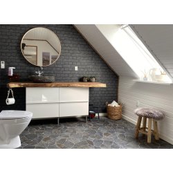 Natursterns hndvask fra en flodsten + Plankebord i Suartr