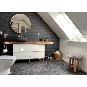 Natursterns hndvask fra en flodsten + Plankebord i Suartr