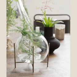 Glasvase m. stel  House Doctor