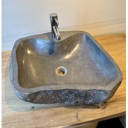 HNDVASK FLODSTEN - Sort/Gr/Kobber