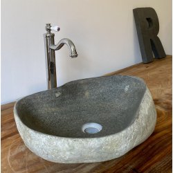 Hndvask flodsten - Gr/Sort