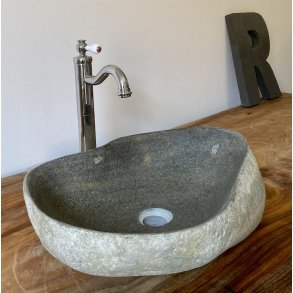 Hndvask flodsten - Gr/Sort