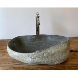 Hndvask flodsten - Gr/Sort