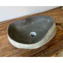 Hndvask flodsten - Gr/Sort