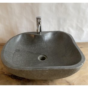 Hndvask flodsten Sort/Gr