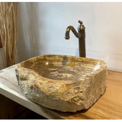 Hndvask trfossil - Brun/Beige