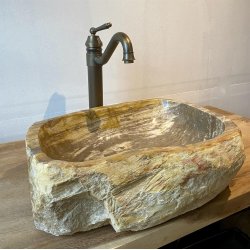 Hndvask trfossil - Brun/Beige