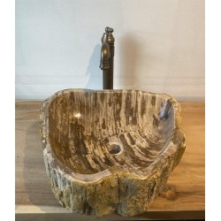 Hndvask trfossil - Brun/Beige/Gul