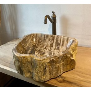 Hndvask trfossil - Brun/Beige/Gul