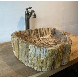 Hndvask trfossil - Brun/Beige/Gul