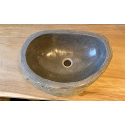 Hndvask flodsten - Sort/Gr 