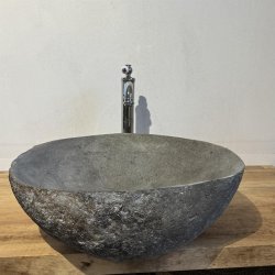 Hndvask flodsten - Gr/Sort