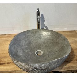 Hndvask flodsten - Gr/Sort