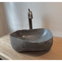 Hndvask flodsten Sort/Gr