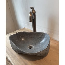 Hndvask flodsten Sort/Gr