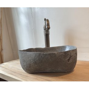 Hndvask flodsten Sort/Gr