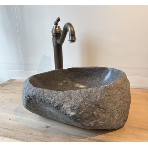 Hndvask flodsten - Gr/Sort