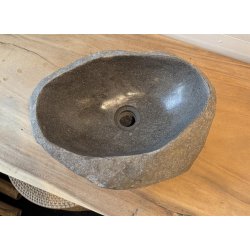 Hndvask flodsten - Gr/Sort