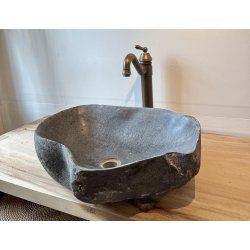 Hndvask flodsten Sort/Gr