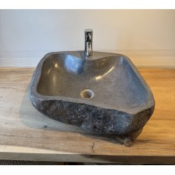 HNDVASK FLODSTEN - Sort/Gr/Kobber