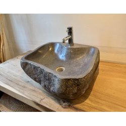 HNDVASK FLODSTEN - Sort/Gr/Kobber