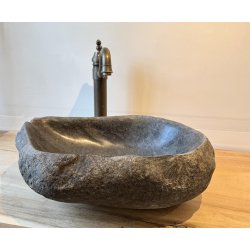 Hndvaske flodsten  - Sort/Gr