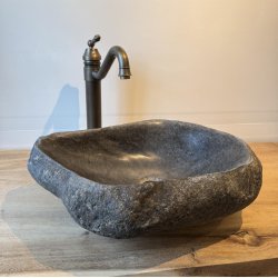 Hndvaske flodsten  - Sort/Gr