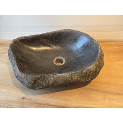 Hndvaske flodsten  - Sort/Gr
