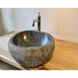 Hndvask flodsten Gr/Sort