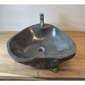 Hndvaske flodsten Sort/Gr