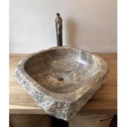 HNDVASK NATURSTEN ONYX - HVID/BRUNE NUANCER