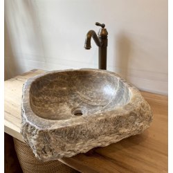 HNDVASK NATURSTEN ONYX - HVID/BRUNE NUANCER