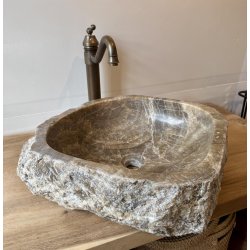 HNDVASK NATURSTEN ONYX - HVID/BRUNE NUANCER