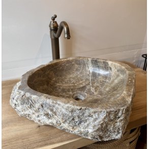 HNDVASK NATURSTEN ONYX - HVID/BRUNE NUANCER