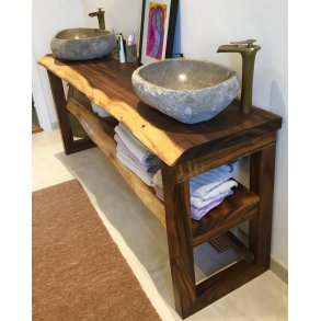 Plankebord + Ben st med hylde + Naturstens hndvask