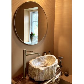 Unikke, eksklusive naturstens hndvaske, ud af et trfossil