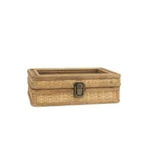 Smykkeskrin med 6 rum og glaslg