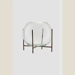 Glasvase m. stel  House Doctor